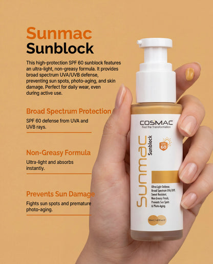 Sunmac Vitamin E Sun Screen SPF 60 - UVA/UVB Protection - Cosmac